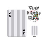 Vertical Stripes - White and Light Gray Playing Cards 54 (Mini)