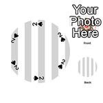 Vertical Stripes - White and Light Gray Playing Cards 54 (Round)