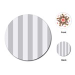 Vertical Stripes - White and Light Gray Playing Cards (Round)