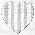 Vertical Stripes - White and Light Gray Jigsaw Puzzle (Heart)