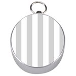 Vertical Stripes - White and Light Gray Silver Compass