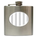 Vertical Stripes - White and Light Gray Hip Flask (6 oz)