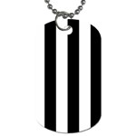 Vertical Stripes - White and Black Dog Tag (One Side)