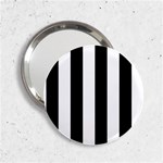 Vertical Stripes - White and Black 2.25  Handbag Mirror