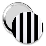 Vertical Stripes - White and Black 3  Handbag Mirror