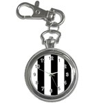 Vertical Stripes - White and Black Key Chain Watch