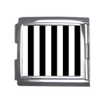 Vertical Stripes - White and Black Mega Link Italian Charm (18mm)