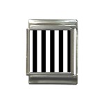 Vertical Stripes - White and Black Italian Charm (13mm)