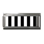 Vertical Stripes - White and Black Superlink Italian Charm (9mm)