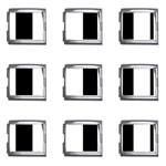 Vertical Stripes - White and Black Mega Link Italian Charm (9 pack)