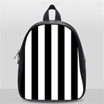 Vertical Stripes - White and Black School Bag (Small)