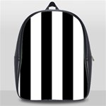 Vertical Stripes - White and Black School Bag (XL)