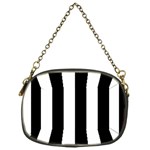 Vertical Stripes - White and Black Chain Purse (One Side)