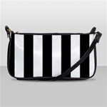 Vertical Stripes - White and Black Shoulder Clutch Bag