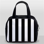 Vertical Stripes - White and Black Classic Handbag (Two Sides)