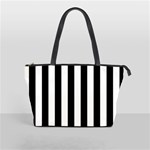 Vertical Stripes - White and Black Classic Shoulder Handbag (Two Sides)