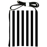 Vertical Stripes - White and Black Shoulder Sling Bag