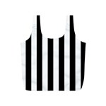 Vertical Stripes - White and Black Full Print Recycle Bag (S)