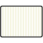 Vertical Stripes - White and Beige Fleece Blanket (Large) (One Side)