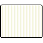 Vertical Stripes - White and Beige Fleece Blanket (Medium) (One Side)