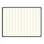 Vertical Stripes - White and Beige Fleece Blanket (Small) (One Side)