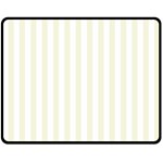 Vertical Stripes - White and Beige Double Sided Fleece Blanket (Medium) (Two Sides)