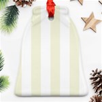 Vertical Stripes - White and Beige Ornament (Bell)