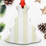 Vertical Stripes - White and Beige Ornament (Christmas Tree)