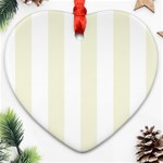 Vertical Stripes - White and Beige Ornament (Heart)