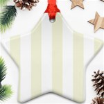 Vertical Stripes - White and Beige Ornament (Star)