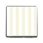 Vertical Stripes - White and Beige Memory Card Reader (Square)