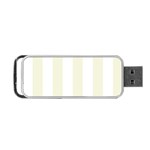 Vertical Stripes - White and Beige Portable USB Flash (One Side)