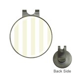 Vertical Stripes - White and Beige Golf Ball Marker Hat Clip