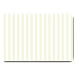 Vertical Stripes - White and Beige Large Doormat