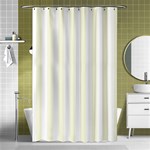 Vertical Stripes - White and Beige Shower Curtain 48  x 72  (Small)