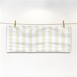 Vertical Stripes - White and Beige Hand Towel