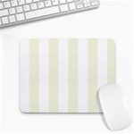 Vertical Stripes - White and Beige Small Mousepad