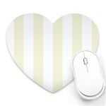 Vertical Stripes - White and Beige Heart Mousepad