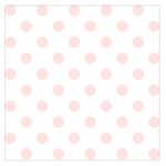 Polka Dots - Misty Rose Pink on White Large Satin Scarf (Square)