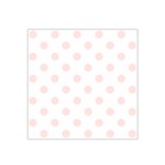 Polka Dots - Misty Rose Pink on White Satin Bandana Scarf