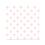 Polka Dots - Misty Rose Pink on White Small Satin Scarf  (Square)