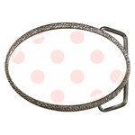 Polka Dots - Misty Rose Pink on White Belt Buckle