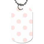 Polka Dots - Misty Rose Pink on White Dog Tag (One Side)