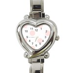 Polka Dots - Misty Rose Pink on White Heart Italian Charm Watch