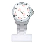 Polka Dots - Misty Rose Pink on White Nurses Watch