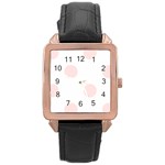 Polka Dots - Misty Rose Pink on White Rose Gold Leather Watch