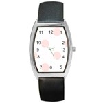 Polka Dots - Misty Rose Pink on White Barrel Style Metal Watch