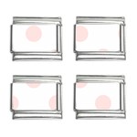 Polka Dots - Misty Rose Pink on White 9mm Italian Charm (4 pack)