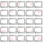 Polka Dots - Misty Rose Pink on White 9mm Italian Charm (25 pack)