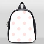 Polka Dots - Misty Rose Pink on White School Bag (Small)